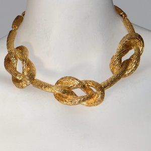 Oscar de la Renta Gold-tone Textured Link Necklace